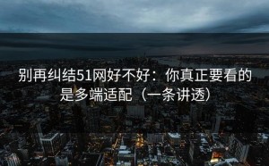 别再纠结51网好不好：你真正要看的是多端适配（一条讲透）
