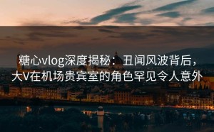 糖心vlog深度揭秘：丑闻风波背后，大V在机场贵宾室的角色罕见令人意外