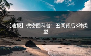 【速报】微密圈科普：丑闻背后3种类型