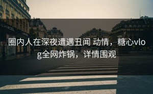 圈内人在深夜遭遇丑闻 动情，糖心vlog全网炸锅，详情围观