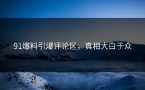 91爆料引爆评论区，真相大白于众