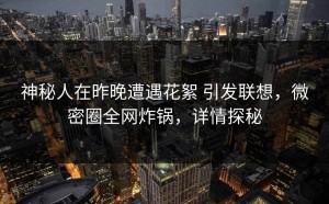 神秘人在昨晚遭遇花絮 引发联想，微密圈全网炸锅，详情探秘