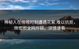 神秘人在傍晚时刻遭遇花絮 难以抗拒，微密圈全网炸锅，详情速看